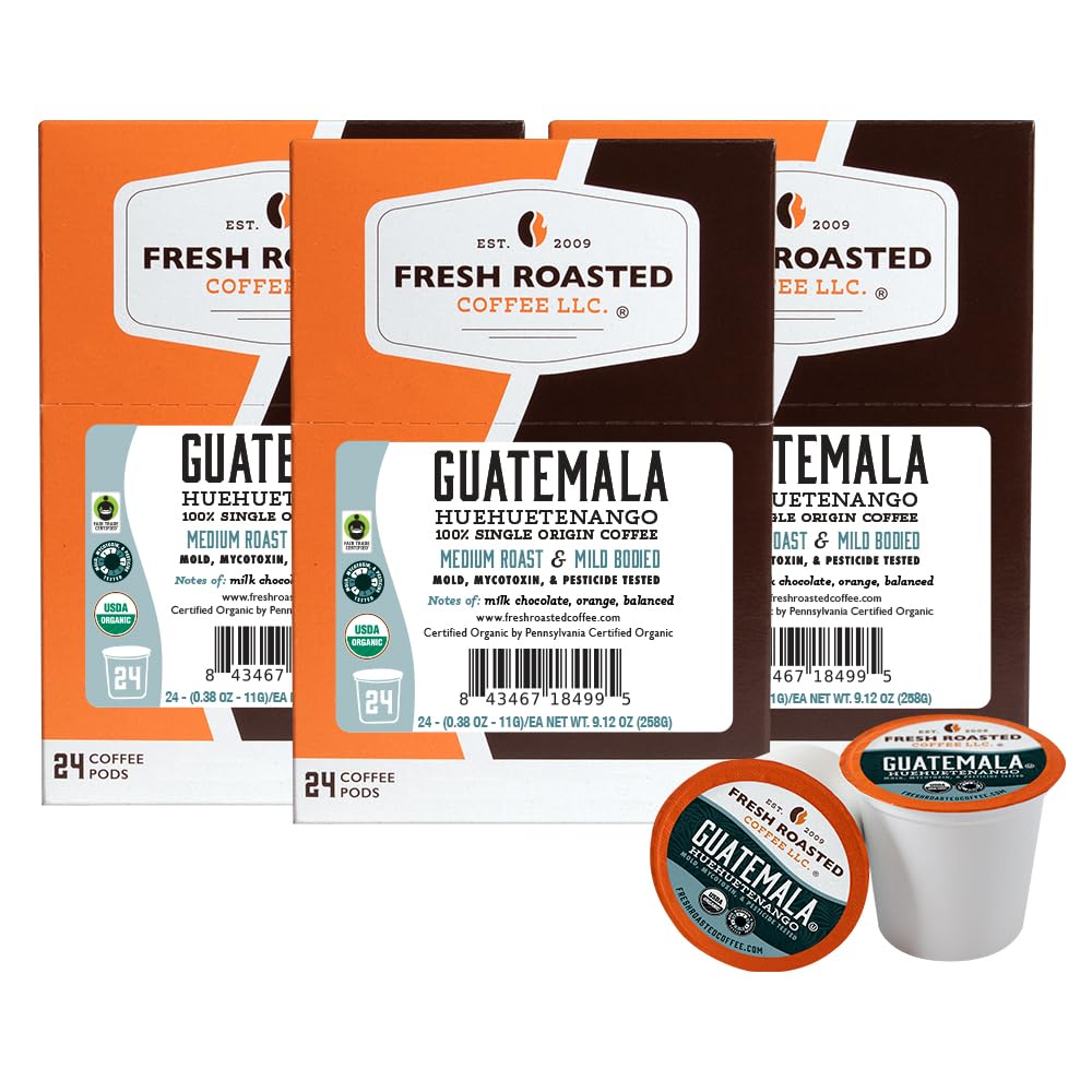 Fresh Roasted Coffee Organic Guatemala pods pack for convenient single-serve flavor