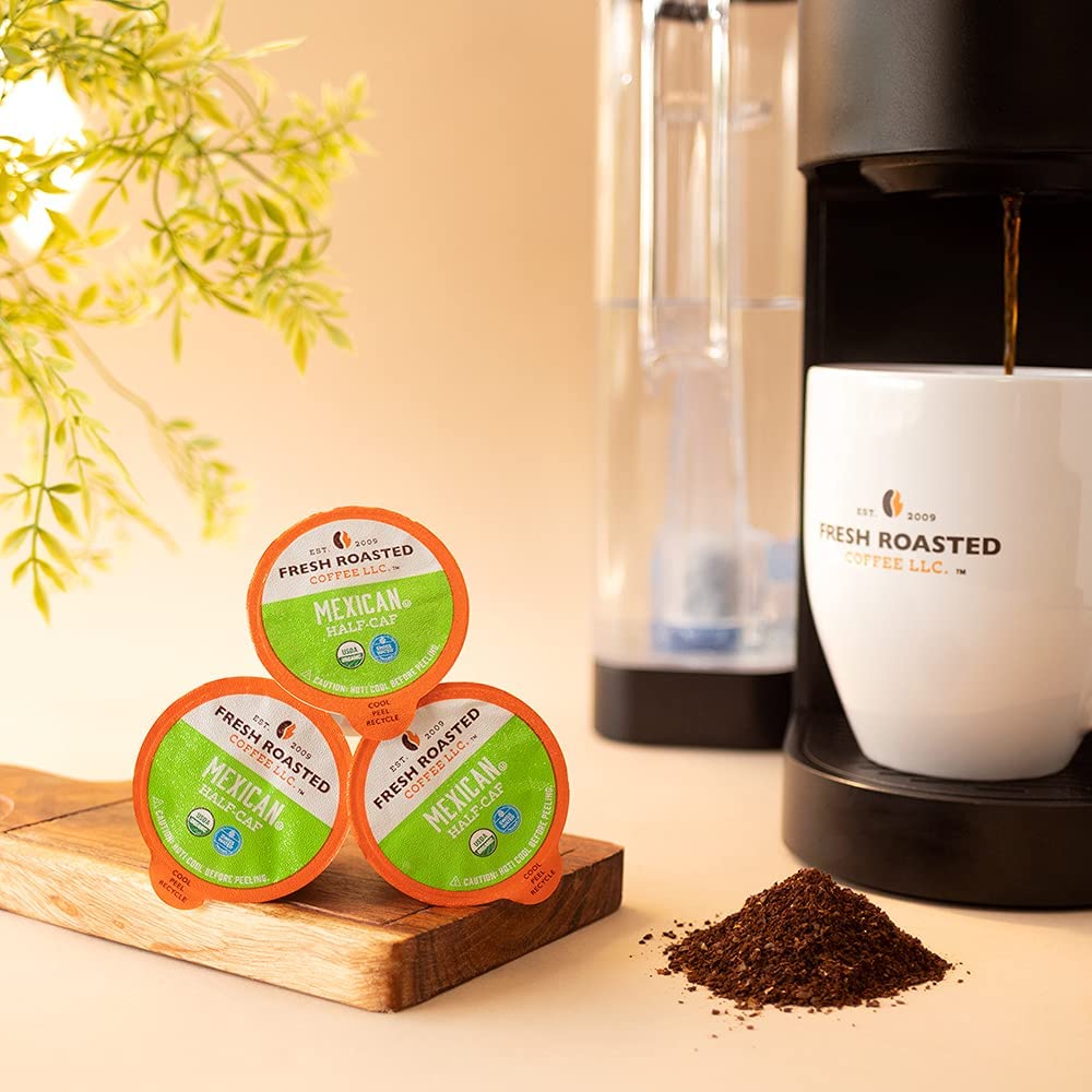 Fresh Roasted Coffee organic Mexico label highlighting USDA organic certification.