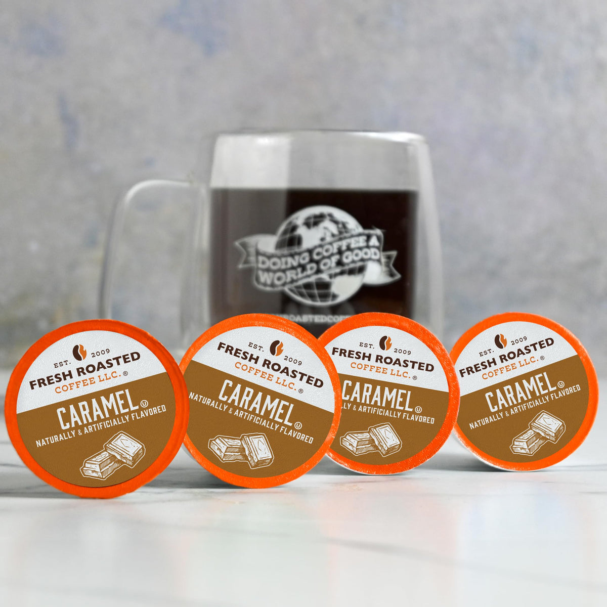 Fresh Roasted Coffee OU Kosher certified seal on pack