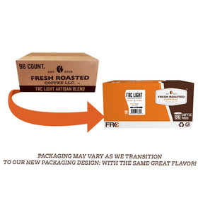 Fresh Roasted Coffee packaging back view showcasing product details and benefits.