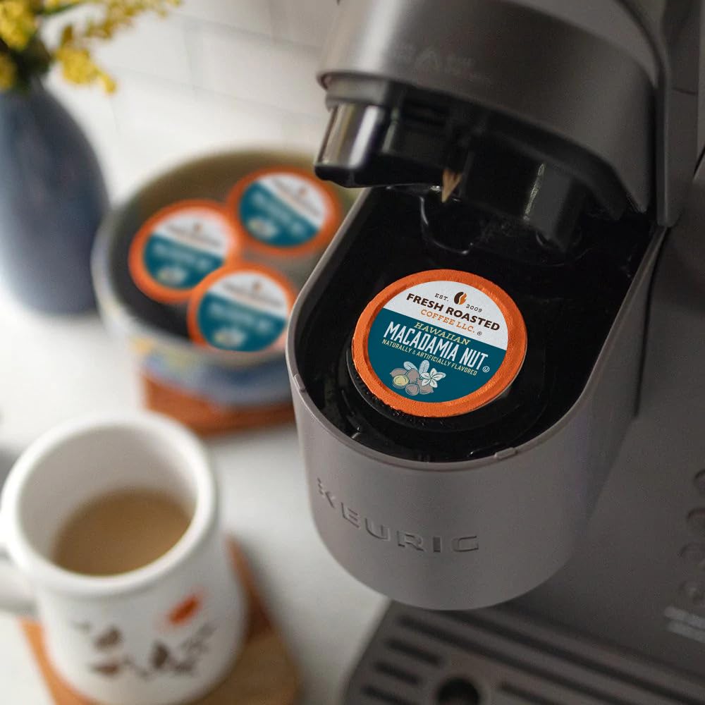 Fresh Roasted Coffee packaging with foil lid emphasizing recyclability