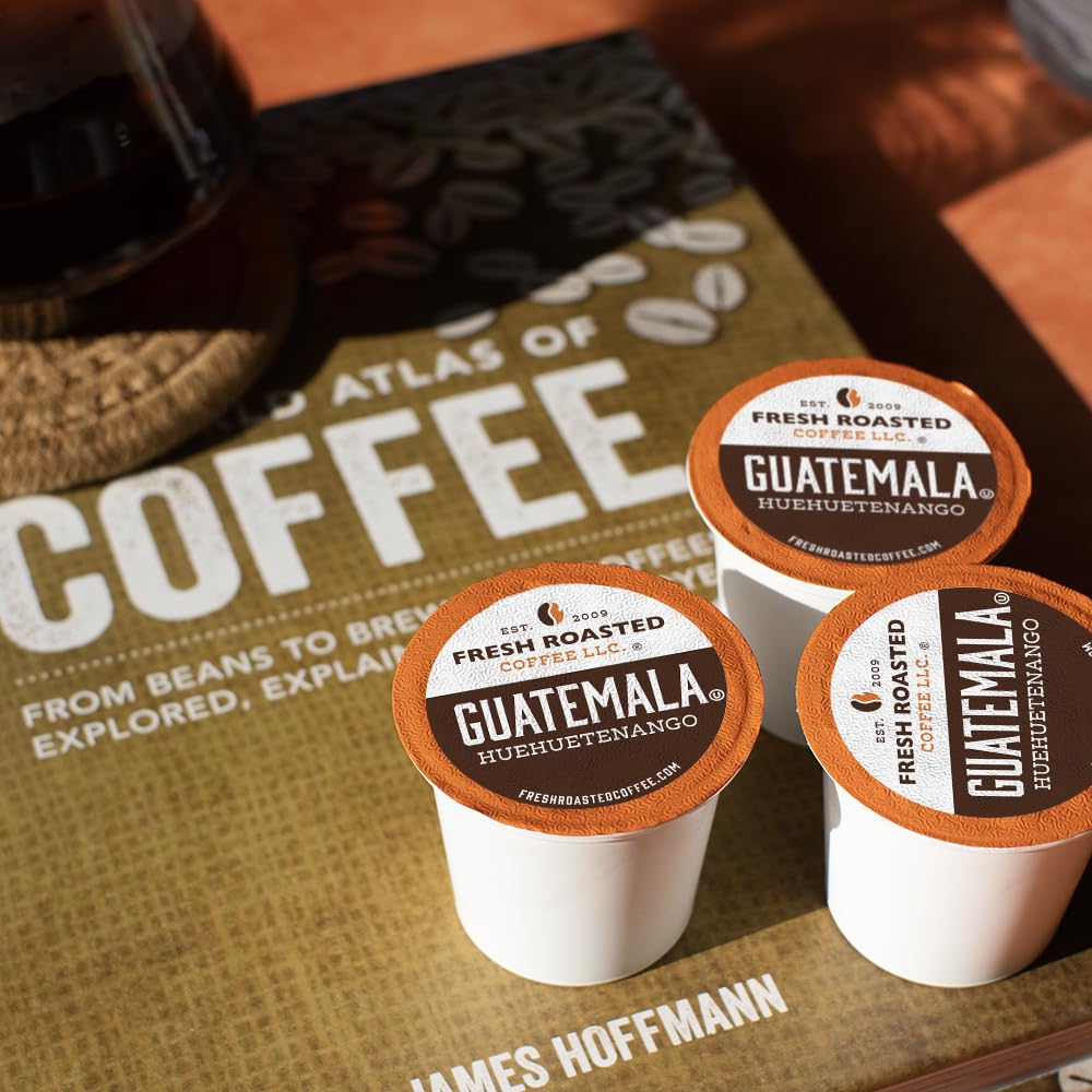 Fresh Roasted Coffee paper packaging highlighting sustainable materials.