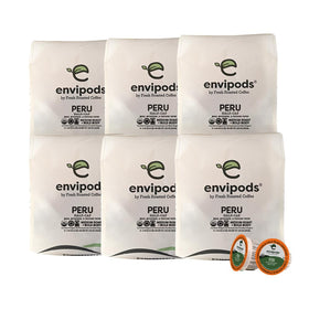 Fresh Roasted Coffee Peru Envipods packaging showing USDA Organic certification for eco-friendly use