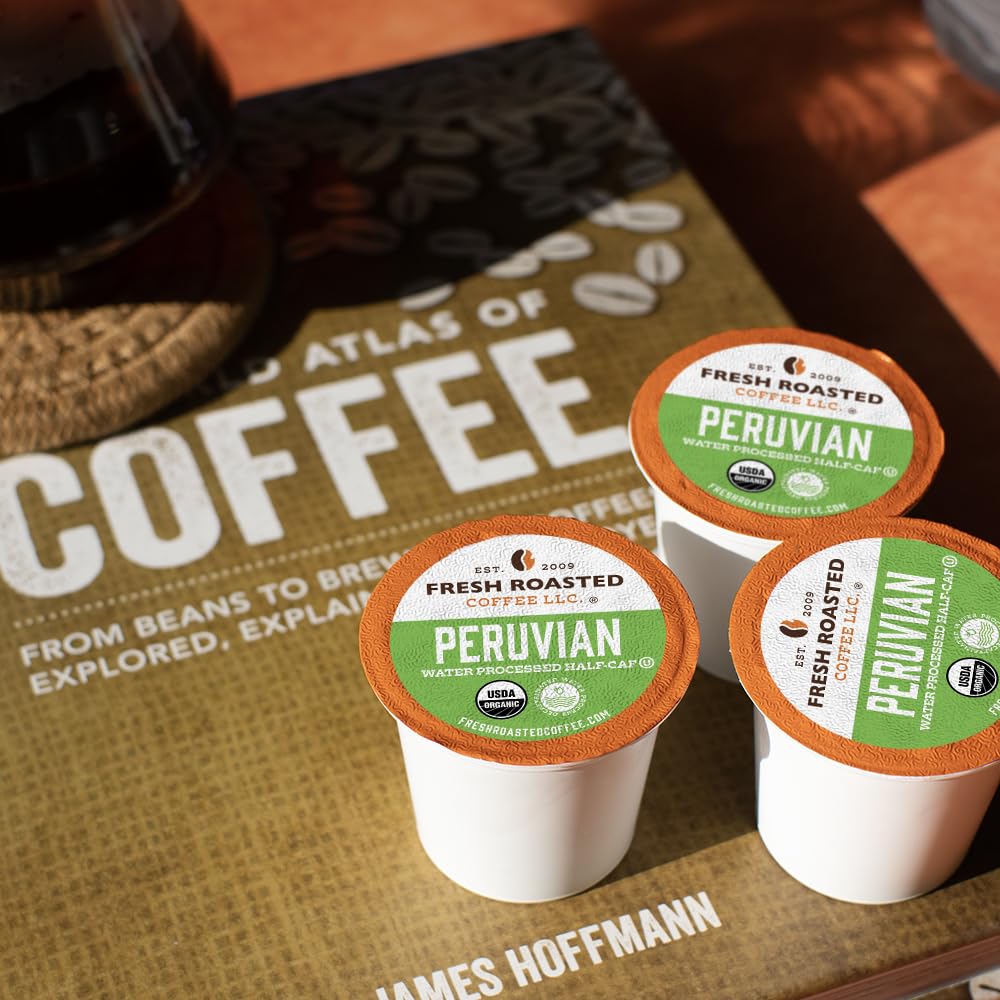 Fresh Roasted Coffee Peru Half-Caf organic certification signals purity