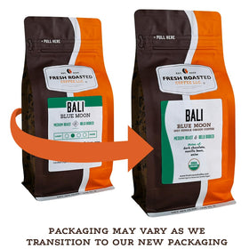 Pour-over setup with Fresh Roasted Coffee Sumatra Mandheling releasing fragrant aromatics