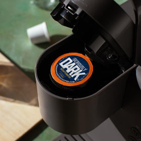 Sugarcane decaf method label on the pod package highlights eco-friendly process.