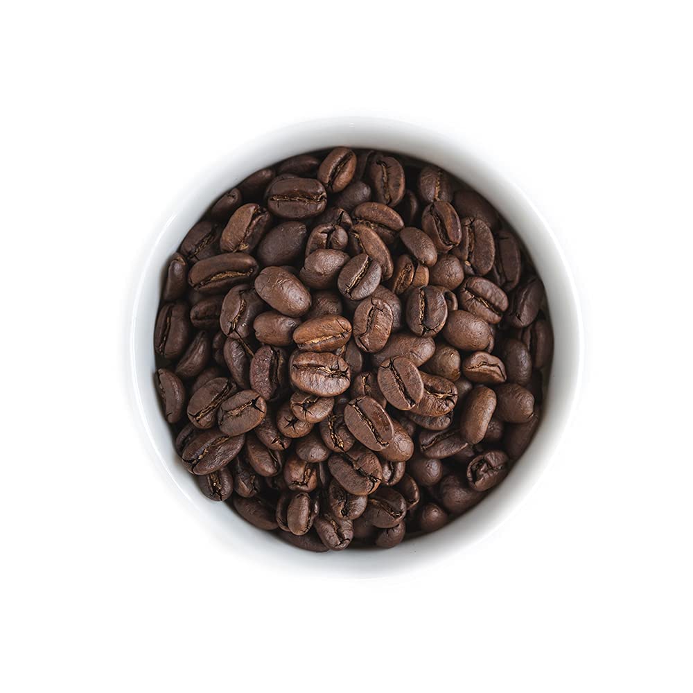 Fresh Roasted Coffee Sumatra Mandheling beans close-up highlighting glossy aroma potential.