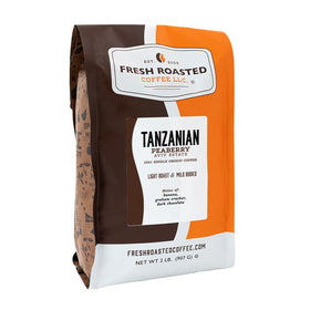 Fresh Roasted Coffee Tanzanian Peaberry whole bean—bright aroma for a lively morning brew