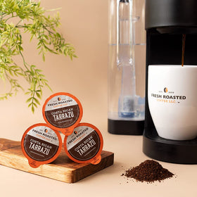 Fresh Roasted Coffee Tarrazu brew in cup ready for daily rituals.