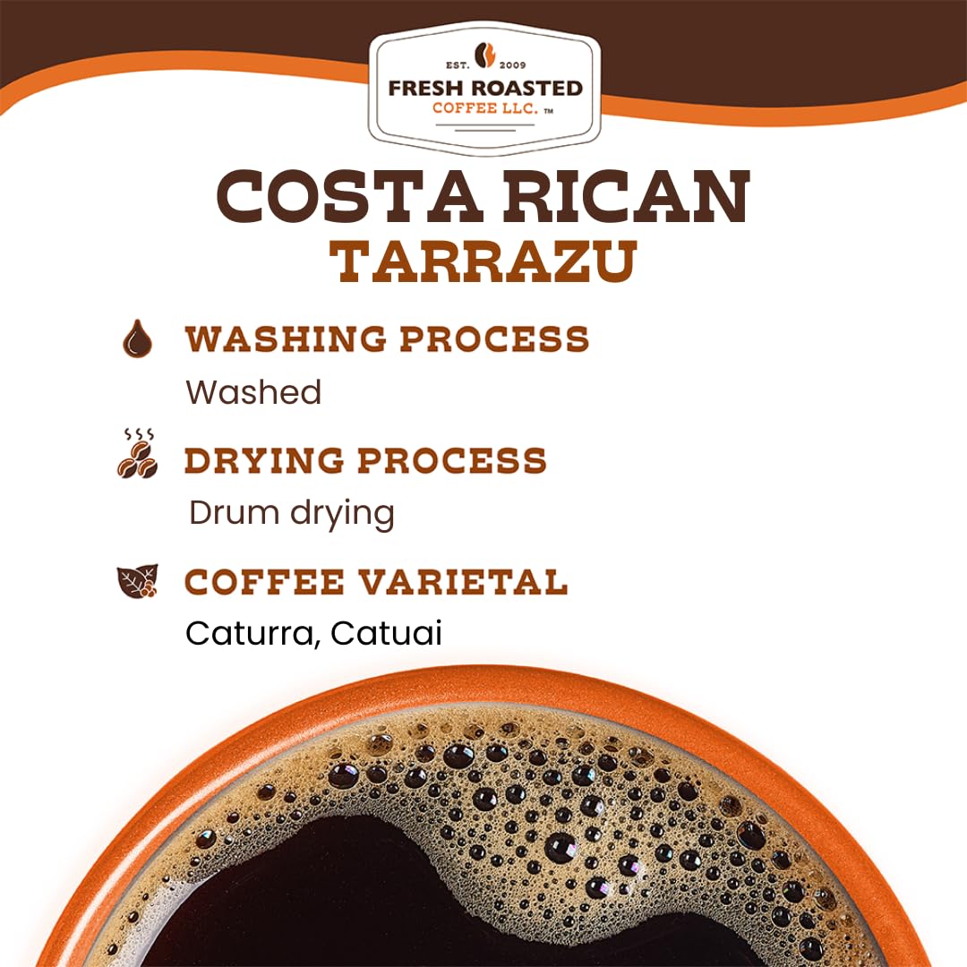 Fresh Roasted Coffee Tarrazu beans roasted with eco-friendly Loring roaster