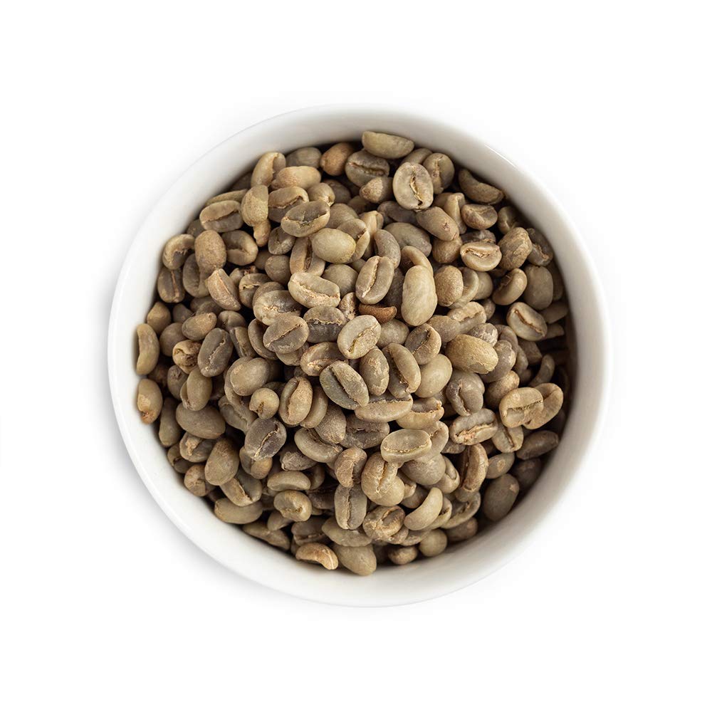 Fresh Roasted Coffee unroasted Ethiopian Yirgacheffe Kochere beans closeup for flavor development