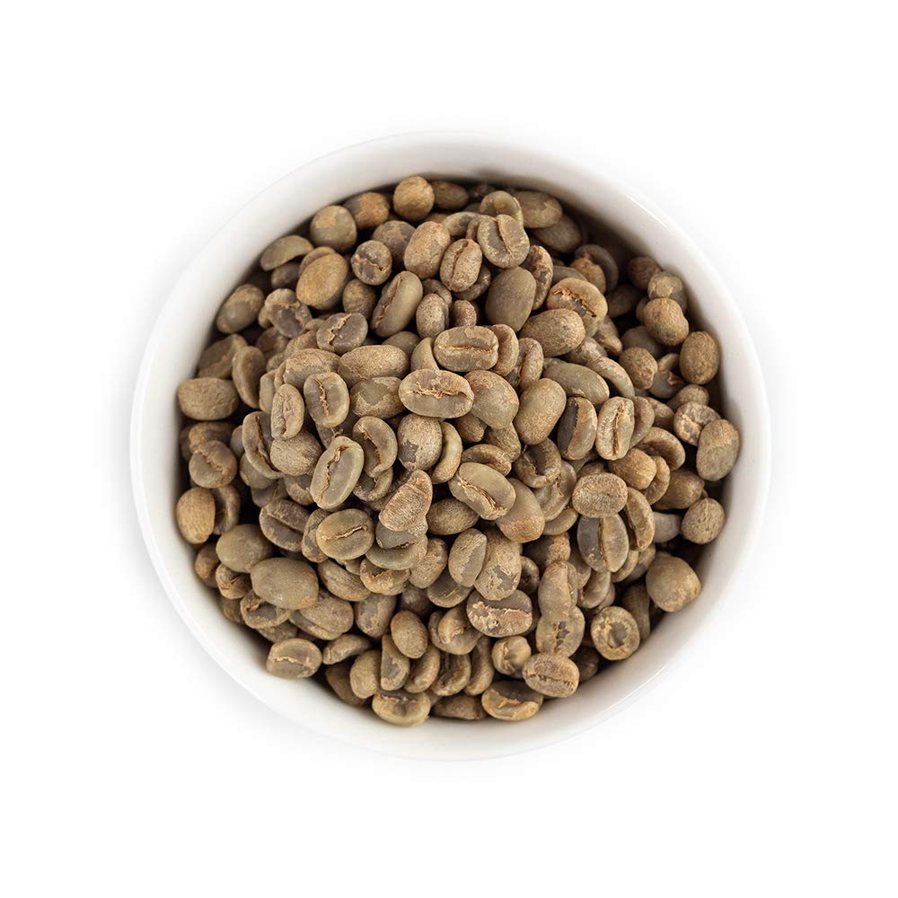 Fresh Roasted Coffee unroasted beans in a basket showing raw texture for precise roasting.