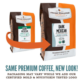 Fresh Roasted Coffee USDA Organic certification label signaling trusted sourcing.