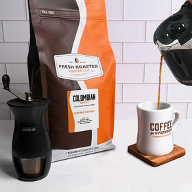 Fresh Roasted Coffee varieties on display offering 80 plus options for every brew
