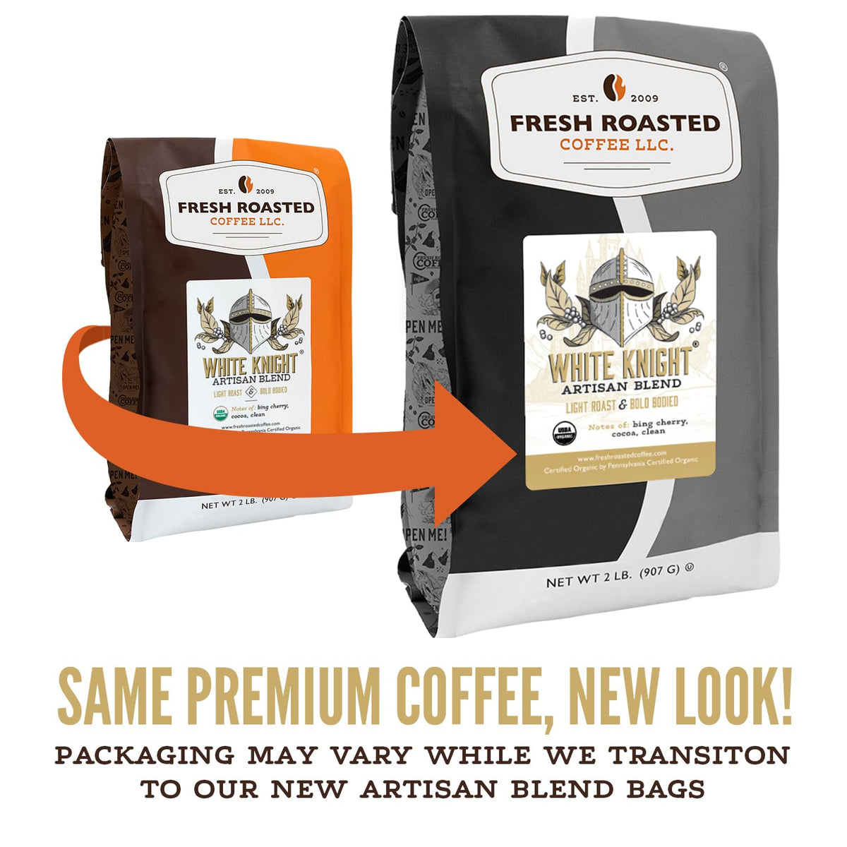 Fresh Roasted Coffee White Knight pour-over setup showcases bright, clean cup.