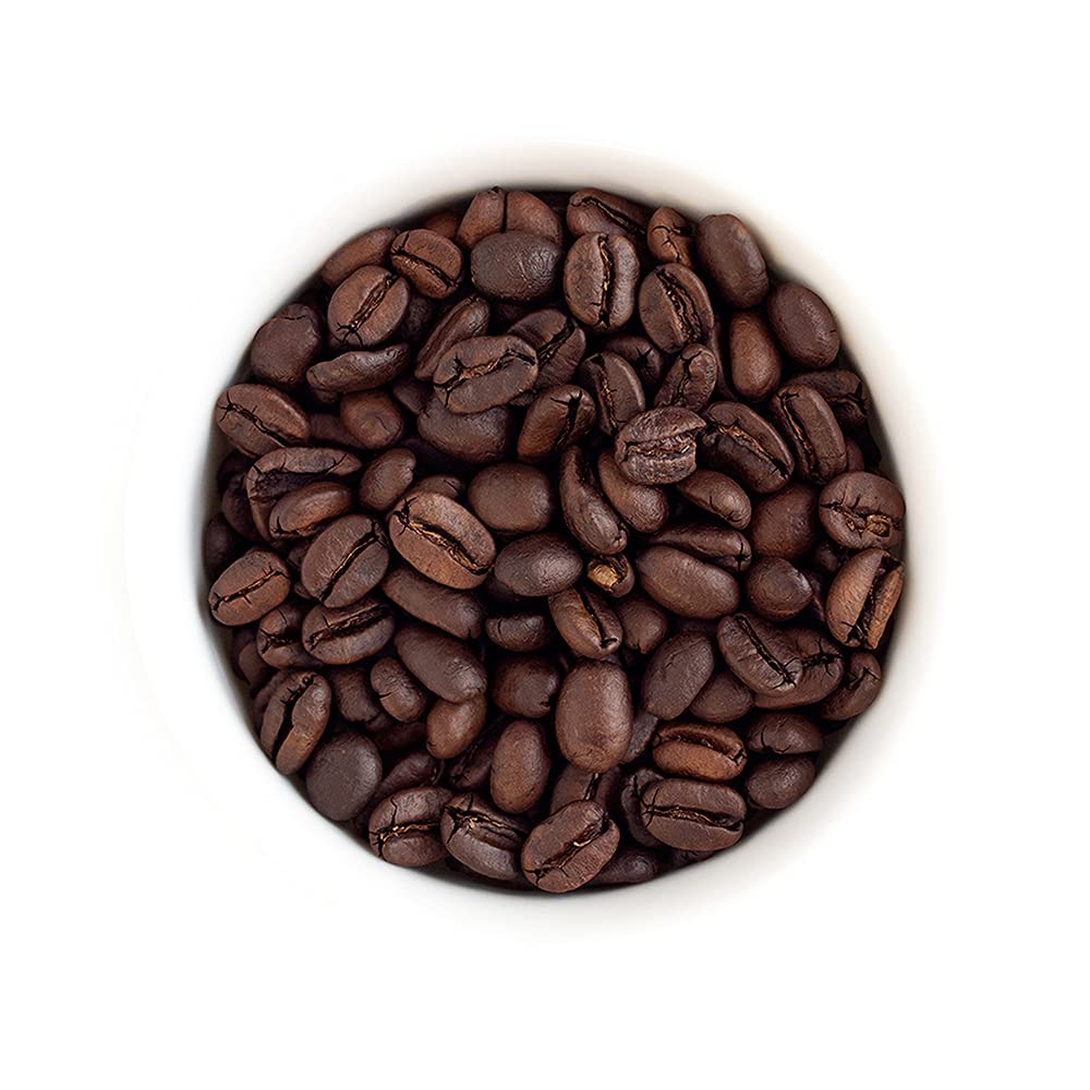 Fresh Roasted Coffee whole bean 2lb package shows convenient, durable packaging for bulk use.