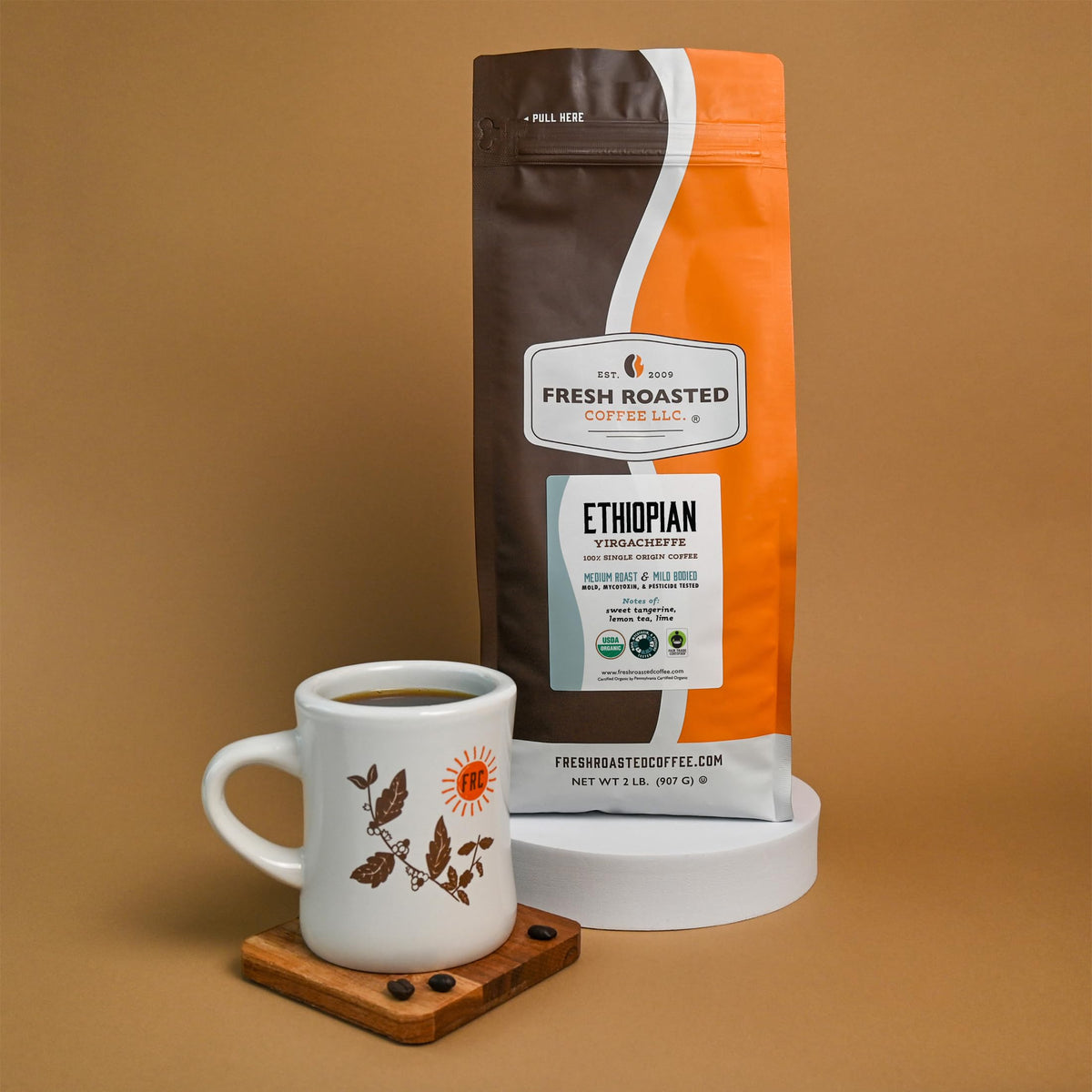 Fresh Roasted Coffee Yirgacheffe espresso shot showing balanced acidity.