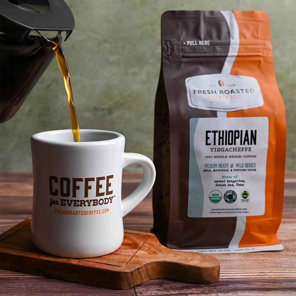 Fresh Roasted Coffee Yirgacheffe with tangerine and lime notes brightening mornings