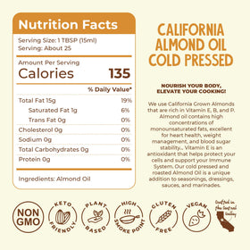 Fresh Vintage Farms almond oil in baking context for pastries and desserts