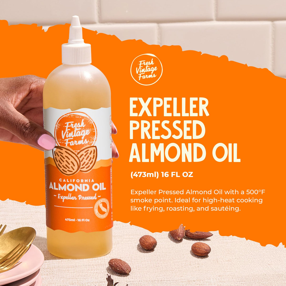 Fresh Vintage Farms California almonds symbolizing fresh harvest origin