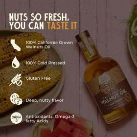 Fresh Vintage Farms Walnut Oil for bread dipping and savory finishes