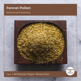 Fresh & Wild fennel pollen dusting over dish adds layered aroma.