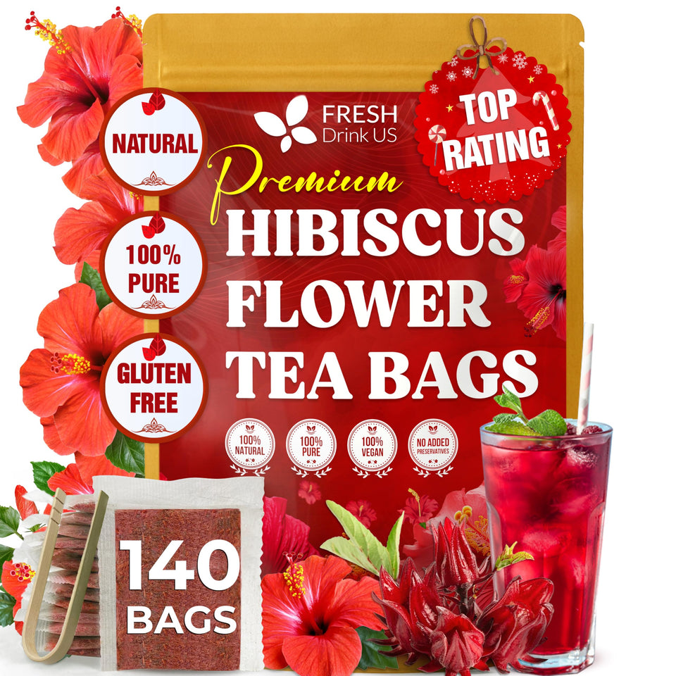 FRESHDRINKUS hibiscus tea bags packaging for easy brewing
