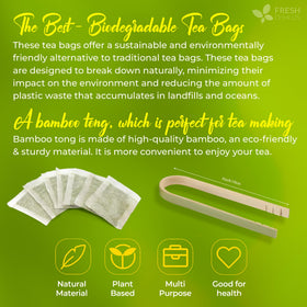 FreshDrinkUS avocado leaf tea bags lined up for office or travel use.