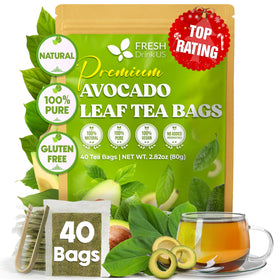 FreshDrinkUS avocado leaf tea bags in a pack for convenient daily brewing.