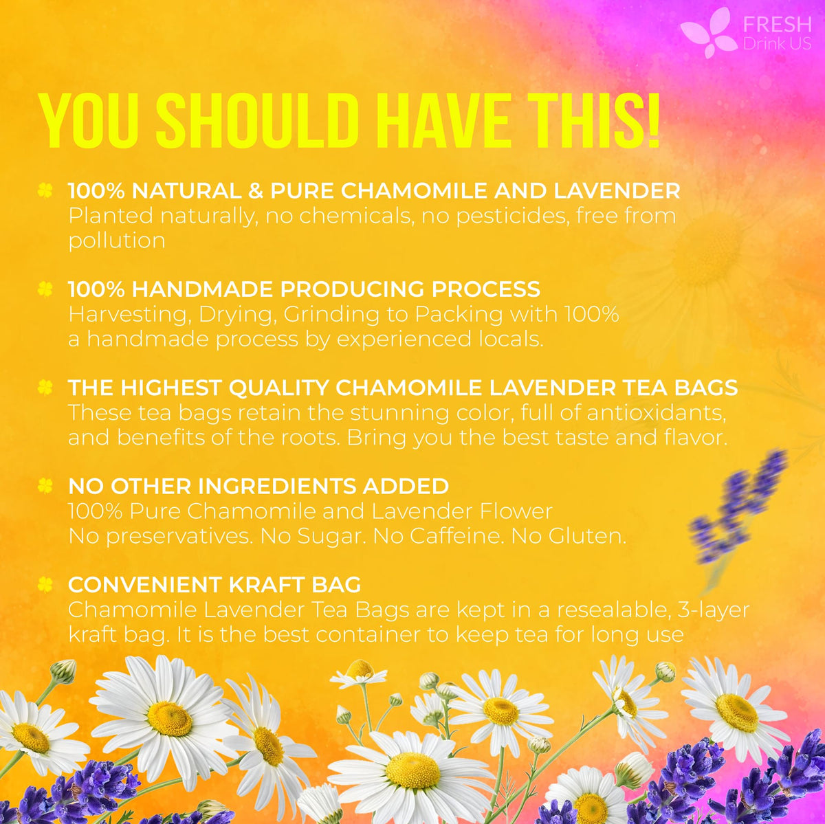 FreshDrinkUS biodegradable corn fiber tea bags highlight eco-friendly packaging.