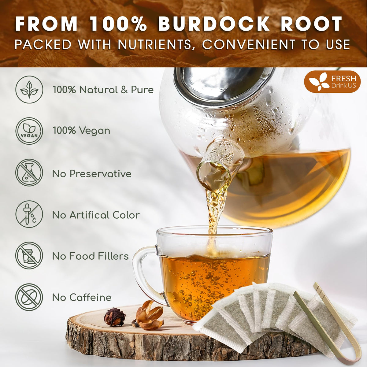 Biodegradable corn fiber tea bags by FreshDrinkUS