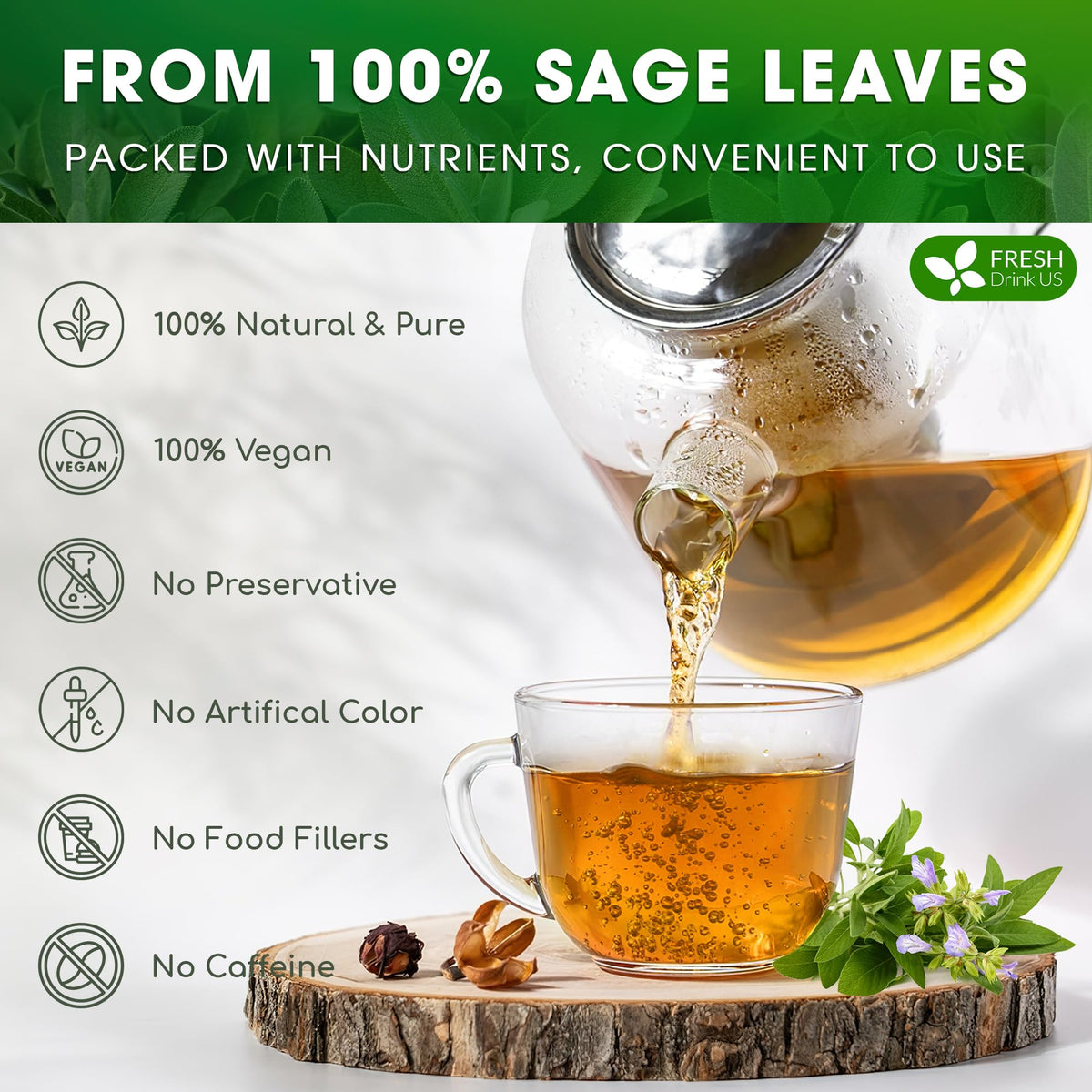 FreshDrinkUS biodegradable tea bags made from corn fiber for eco brewing.