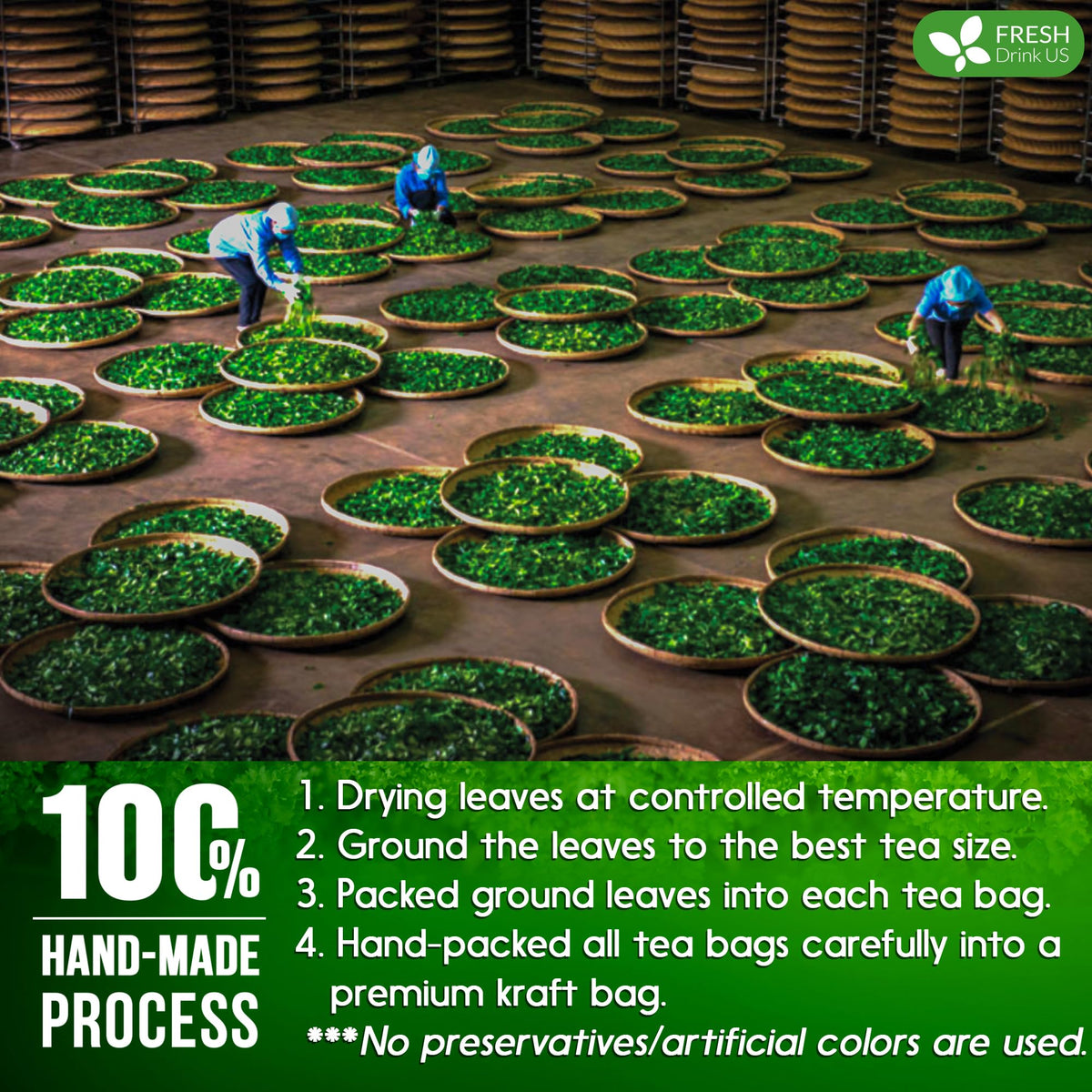 FreshDrinkUS biodegradable tea bags promote sustainable choice.