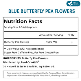 FreshDrinkUS blue butterfly pea flowers showcased as natural food coloring