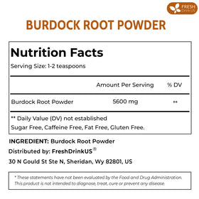 Cup prepared with FreshDrinkUS burdock powder showcases a warm, earthy beverage