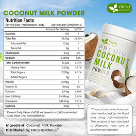 FreshDrinkUS coconut milk powder in a baking dish creating a rich dessert.