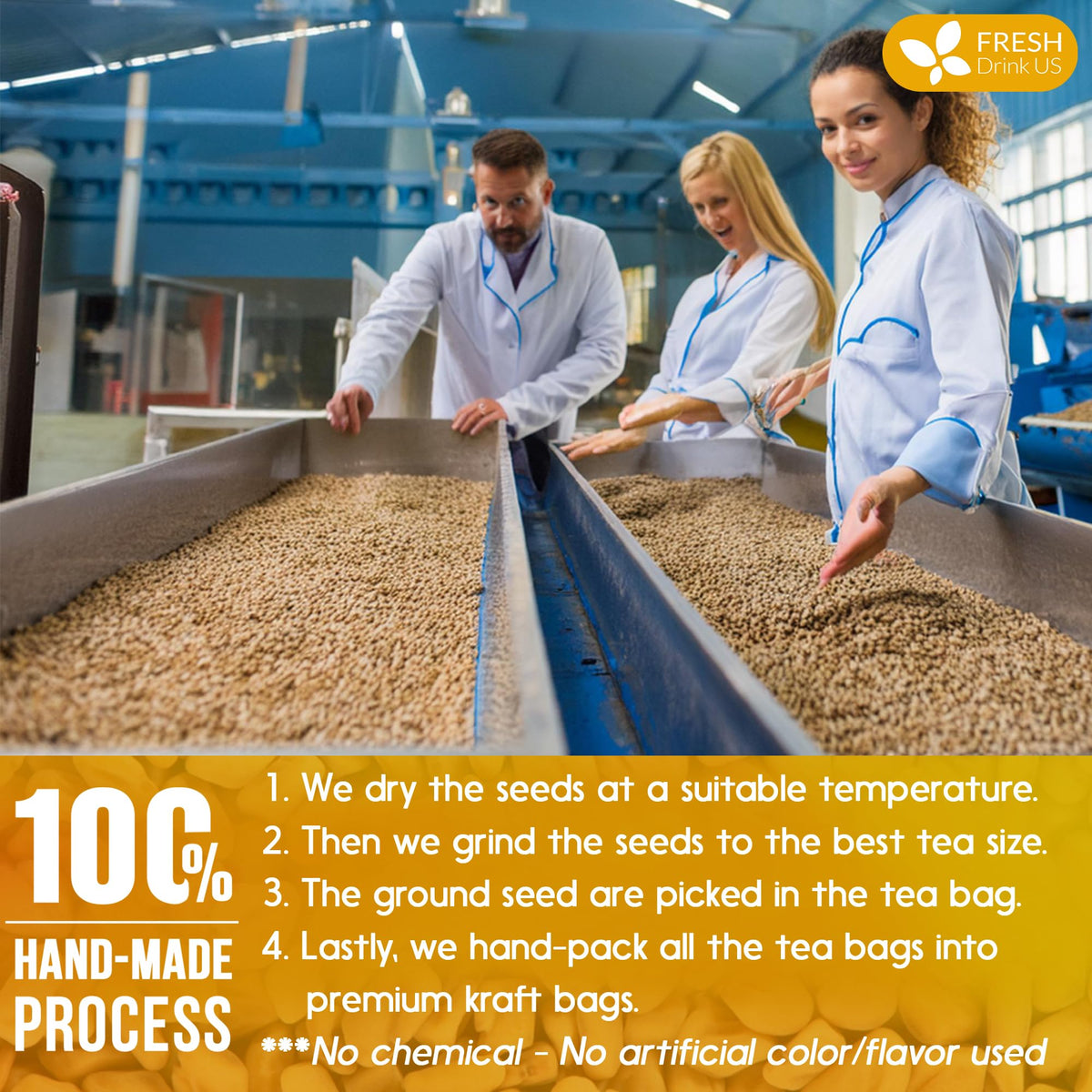 FreshDrinkUS farm imagery highlights responsible farming and community support.