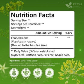 FreshDrinkUS fennel tea bag in cup ready to brew a soothing aroma