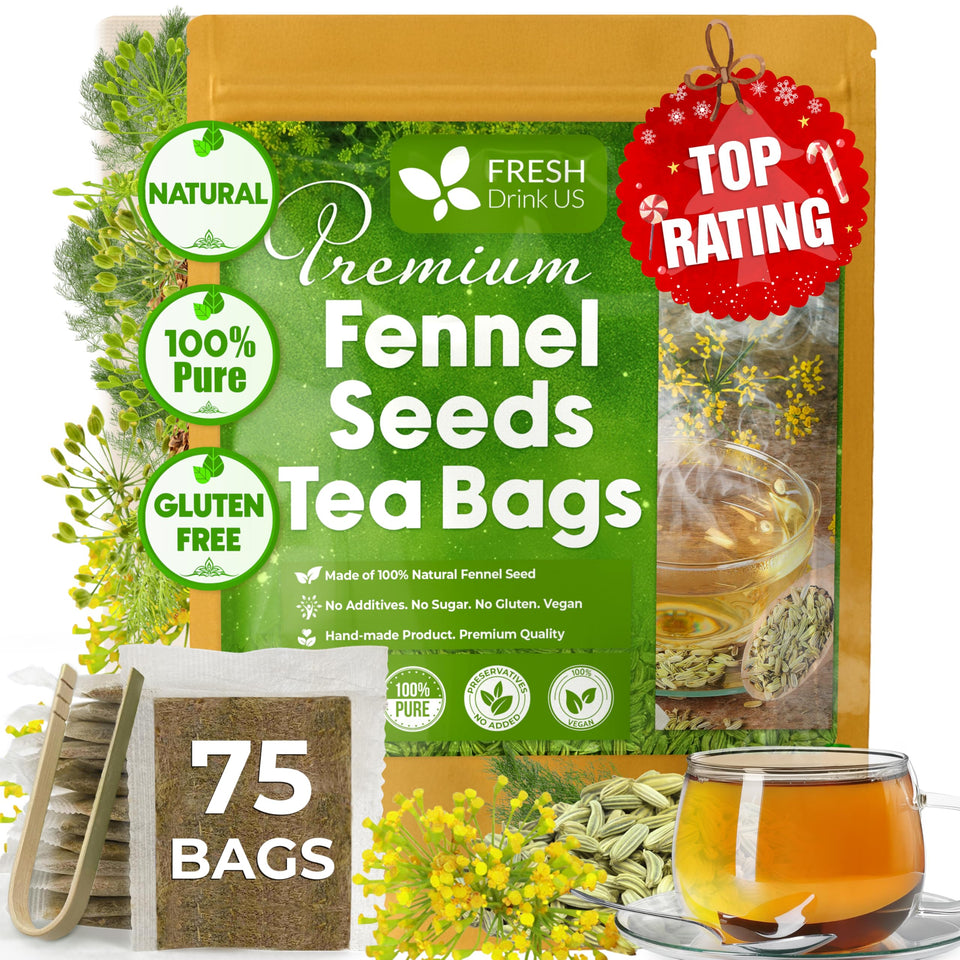 FreshDrinkUS fennel tea bags packaging in eco-friendly carton for sustainability
