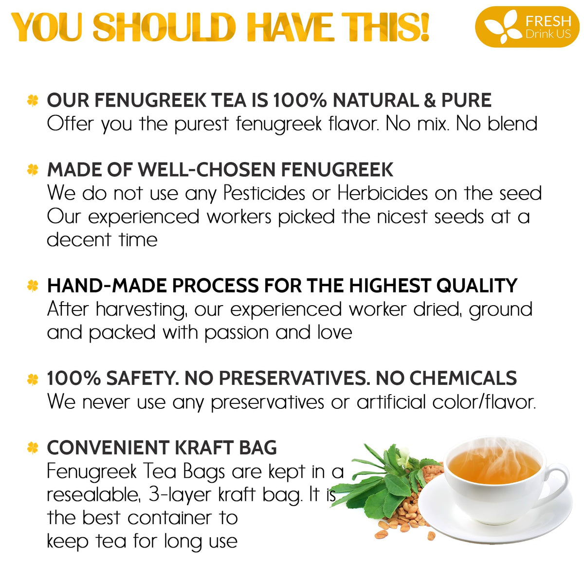 FreshDrinkUS fenugreek leaves offer authentic flavor with no additives.