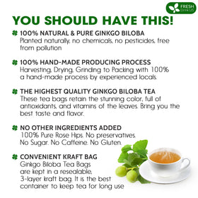 FreshDrinkUS Ginkgo tea bag packaging highlights eco-conscious packaging and convenience