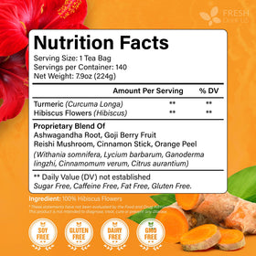 FreshDrinkUS Harmony Tea closeup herbs highlights herbal wellness-inspired, caffeine-free enjoyment