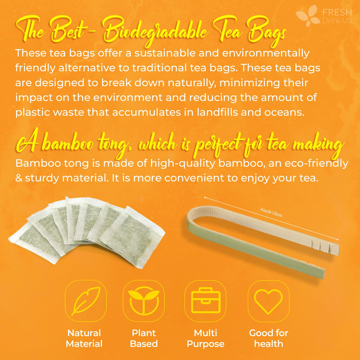 FreshDrinkUS Harmony Tea color amber in cup suggests rich, caffeine-free flavor