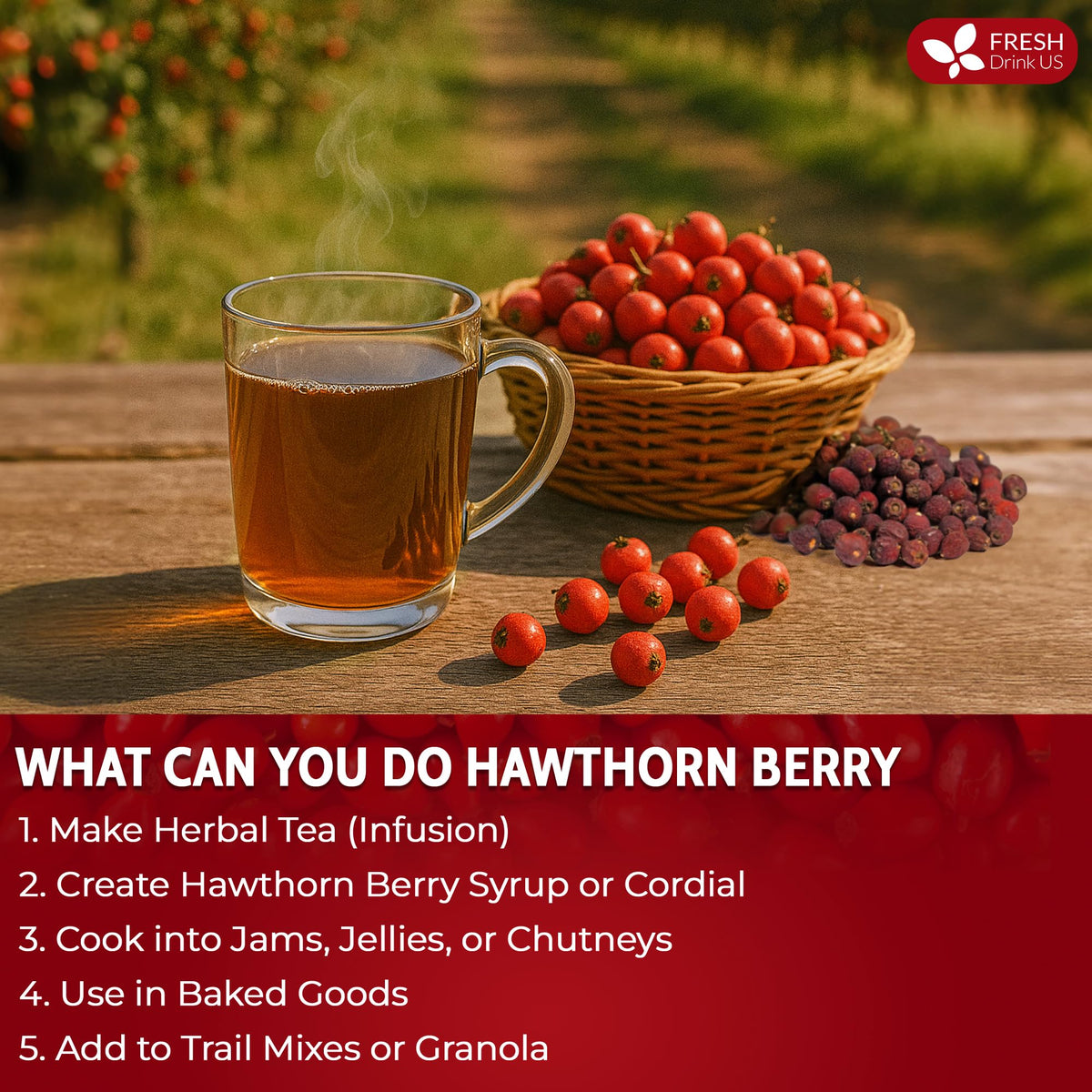 FreshDrinkUS hawthorn berries in reseal pack stay fresh between uses.