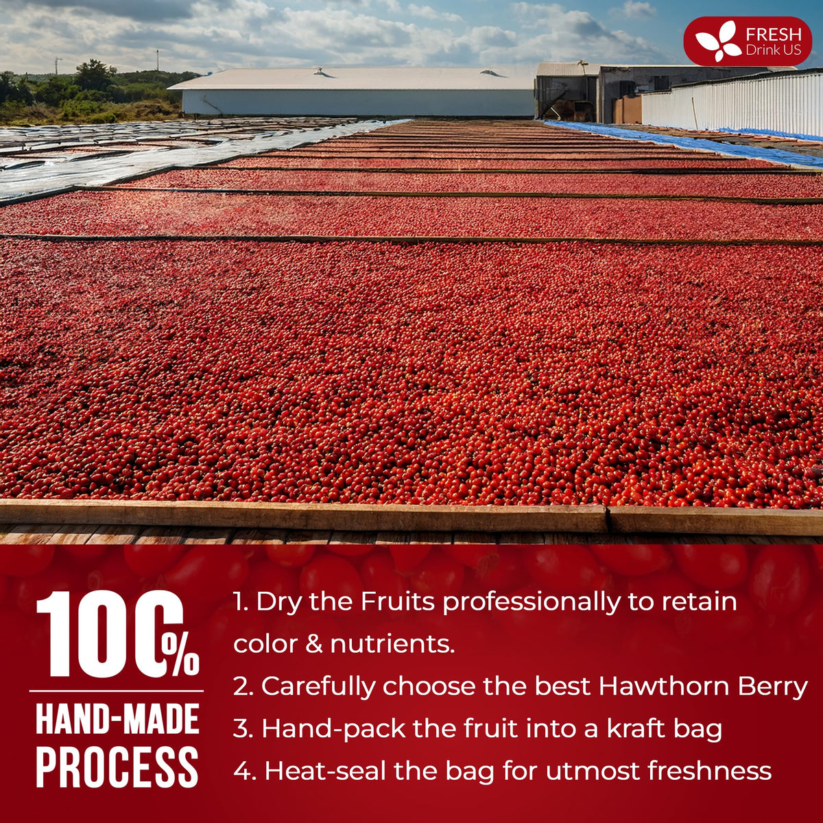 FreshDrinkUS hawthorn berries snack on-the-go for a convenient treat.