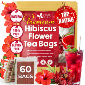 FreshDrinkUS hibiscus tea bags in packaging for easy brewing