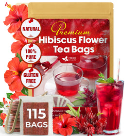 FreshDrinkUS hibiscus tea bags packaging shows natural quality and freshness
