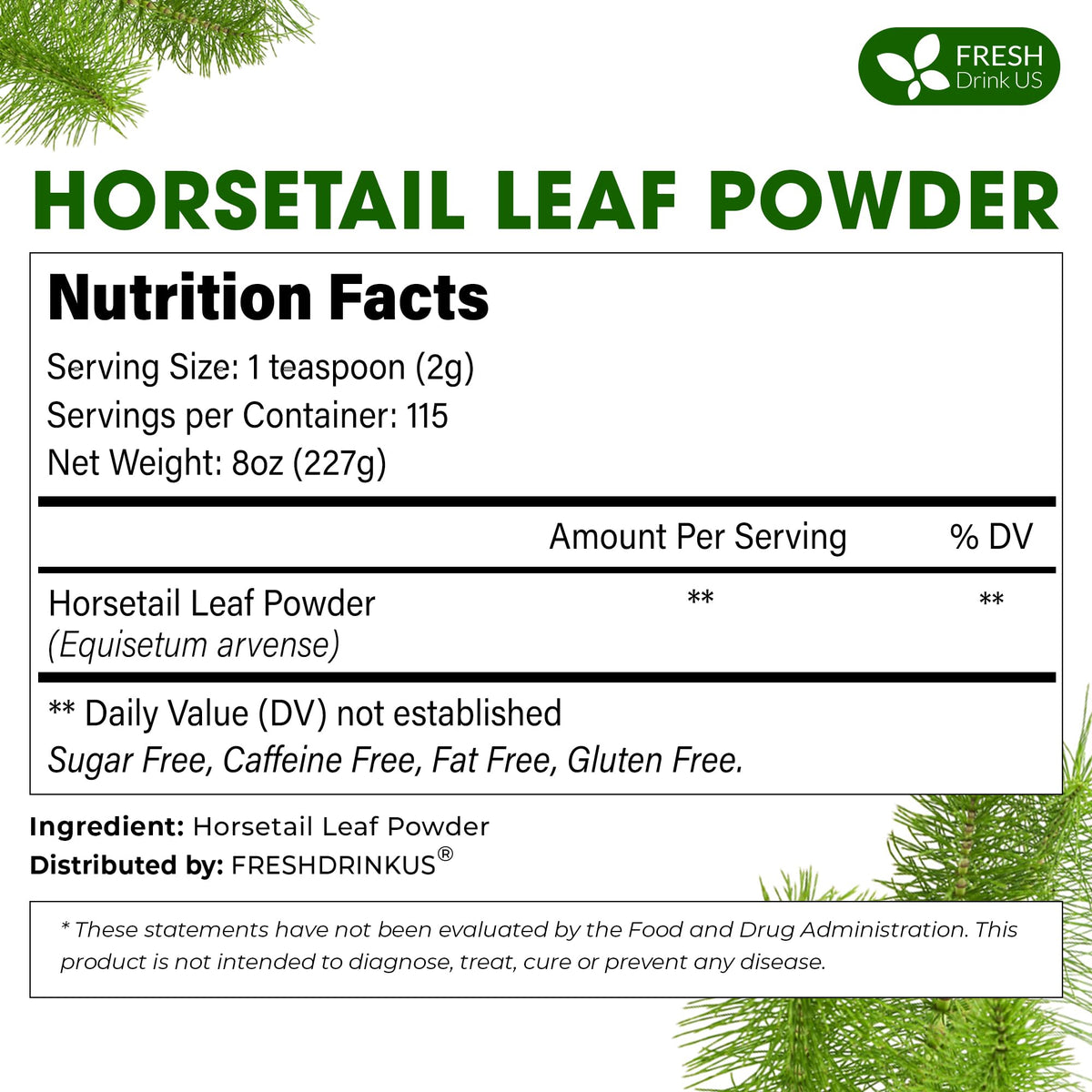 Horsetail powder ready for pantry storage and daily use.