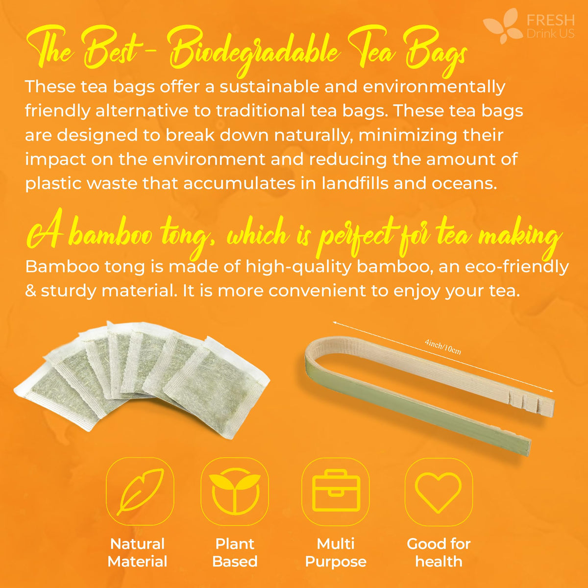 FreshDrinkUS hot brew-ready tea bags for convenient preparing