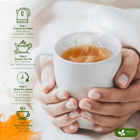 FreshDrinkUS individually wrapped tea bags emphasize freshness and convenient brewing.